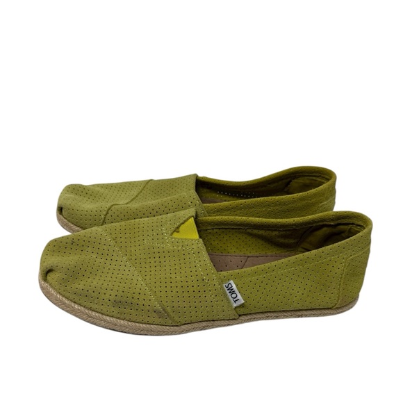 Toms Shoes - TOMS Perforated Green Casual Slip-Ons